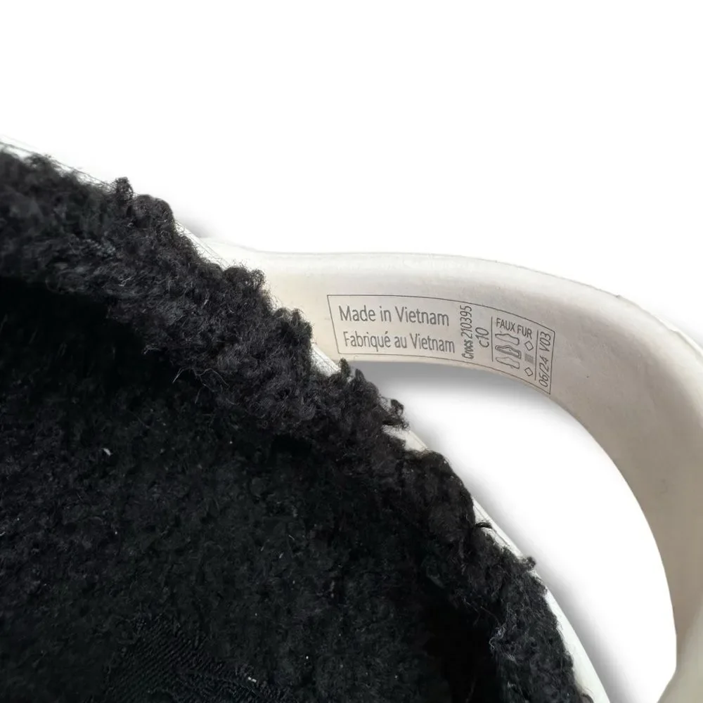 Crocs Kids Panda Fuzzy Lined Clogs 10C Cozy Core Cute Slip On Unisex